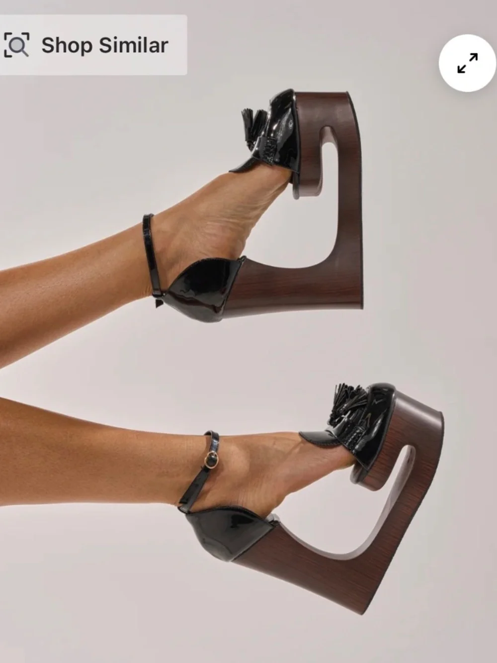 AKIRA AKIRA GOLD BIXBY BLACK EMPTY WEDGE PUMP Size 8.58.5